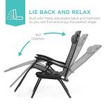 2-Pack Adjustable Steel Zero Gravity Lounge Chairs