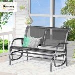 Stylish 2-Person Outdoor Glider Bench in Black