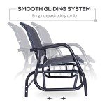 Stylish 2-Person Outdoor Glider Bench in Black