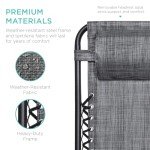 2-Pack Adjustable Steel Zero Gravity Lounge Chairs