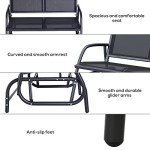 Stylish 2-Person Outdoor Glider Bench in Black