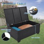 6-Piece Peacock Blue Rattan Patio Furniture Set