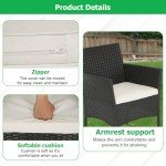 Black Wicker Outdoor Patio Furniture Set of 3