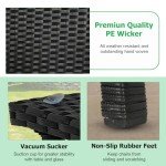 Black Wicker Outdoor Patio Furniture Set of 3