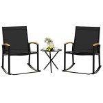 Shintenchi 3-Piece Outdoor Rocking Bistro Set