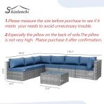 7-Piece Outdoor Sectional Sofa Set with Cushions
