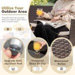 Brown and Beige 4-Piece Rattan Patio Set