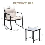 Devoko 3 Piece Wicker Rocking Bistro Set Garden Furniture