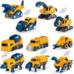MIEBELY 5-in-1 Toddler Robot Construction Vehicles Set