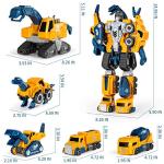 MIEBELY 5-in-1 Toddler Robot Construction Vehicles Set