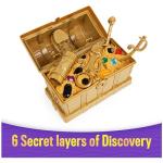 Kinetic Sand, Amazon Exclusive Treasure Hunt Playset with 14 Surprise Reveals and 1.62lbs Rare Shimmer Gold Play Sand, Sensory Toys for Kids Ages 3 and up