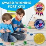 NATIONAL GEOGRAPHIC Creative Indoor Fort Building Kit - 135 Pieces for Kids Ages 6-12, STEM Building Toys for Imaginative Play, Blanket Fort (Amazon Exclusive)