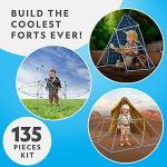 NATIONAL GEOGRAPHIC Creative Indoor Fort Building Kit - 135 Pieces for Kids Ages 6-12, STEM Building Toys for Imaginative Play, Blanket Fort (Amazon Exclusive)