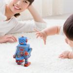 SAFIGLE Wind-Up Drumming Iron Robot Toy