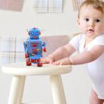 SAFIGLE Wind-Up Drumming Iron Robot Toy