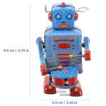 SAFIGLE Wind-Up Drumming Iron Robot Toy