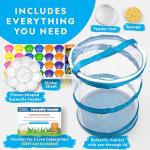 NATIONAL GEOGRAPHIC Caterpillar Growing Kit - Butterfly Habitat with Voucher for 5 Caterpillars, Cage, and Feeder (Amazon Exclusive)