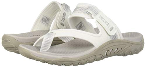 Skechers Women's Reggae Sandal, White, 6.5 M
