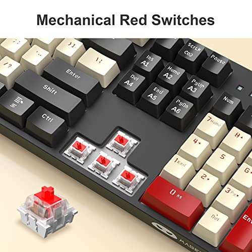 MageGee MK-Armor Gaming Keyboard - LED Backlit, Red Switches