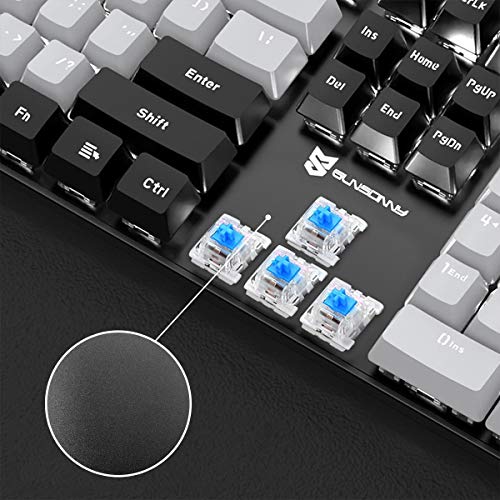 Merdia Gaming Keyboard with Blue Switch and White LED