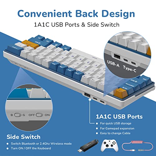 RK61 Plus Wireless Mechanical Keyboard, RGB Gaming 60%