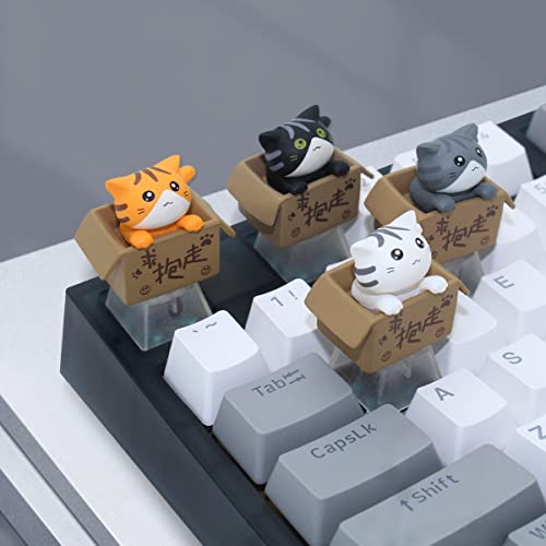 Cute Cat Keycaps for Cross-Stem Mechanical Keyboard