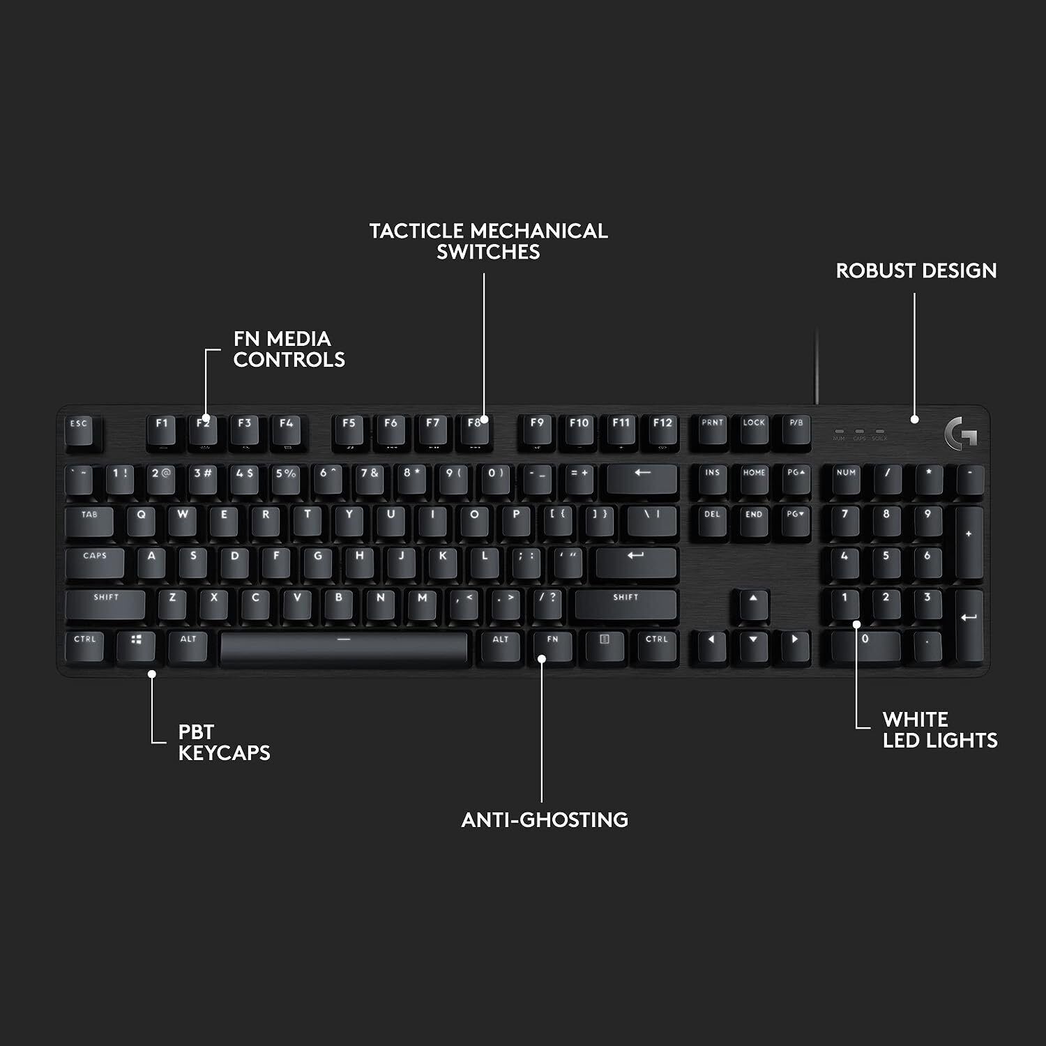 Logitech G413 SE Full-Size Gaming Keyboard - Black