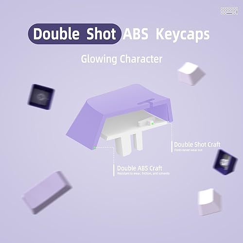 Custom Gradient Light Purple ABS Keycap Set - 112 Key OEM Profile for Mechanical Keyboards