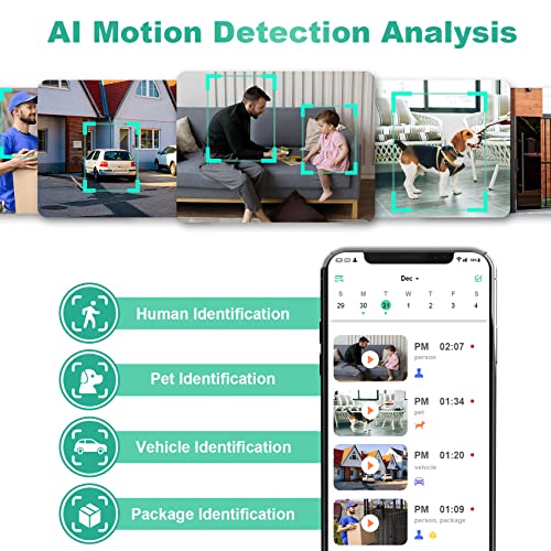 Wireless Outdoor Security Camera with AI Detection & Siren