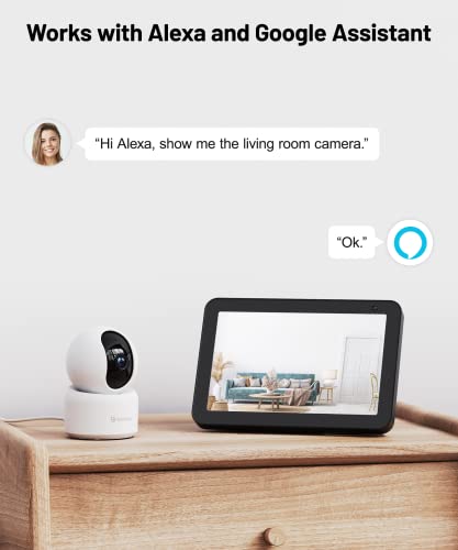 2K Indoor WiFi Pet Camera with Night Vision & Siren