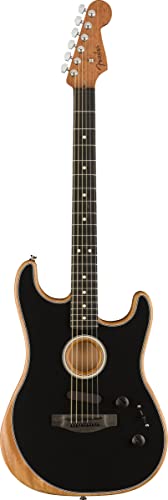 Fender American Acoustasonic Stratocaster Acoustic Electric Guitar - Black