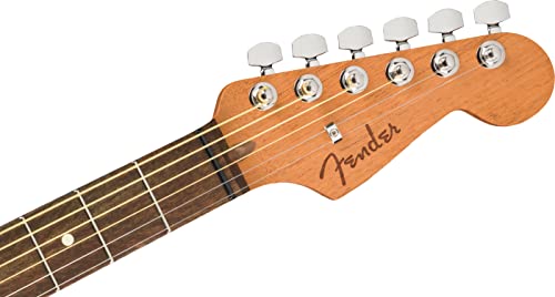 Fender Acoustasonic Stratocaster Electric Guitar, Sunburst, Ebony, Gig Bag