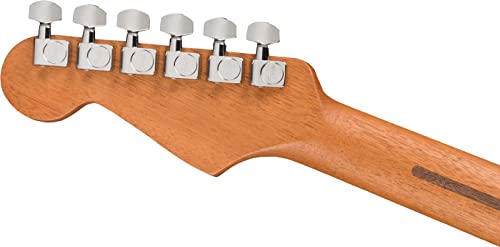 Fender Acoustasonic Stratocaster Electric Guitar, Sunburst, Ebony, Gig Bag