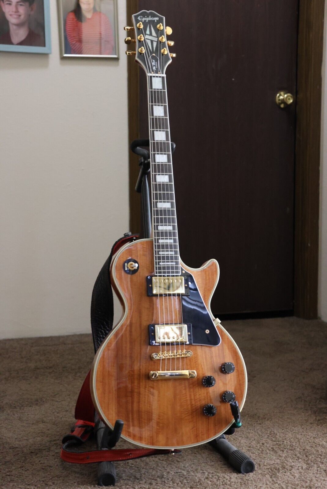 Epiphone Les Paul Custom Koa Gold Package - FLAWLESS