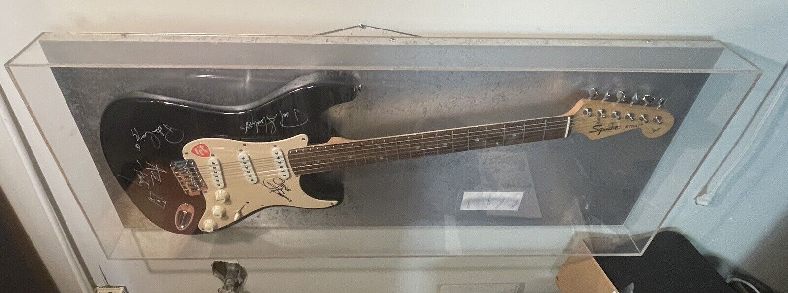 KISS Autographed Squier Strat Guitar with Case