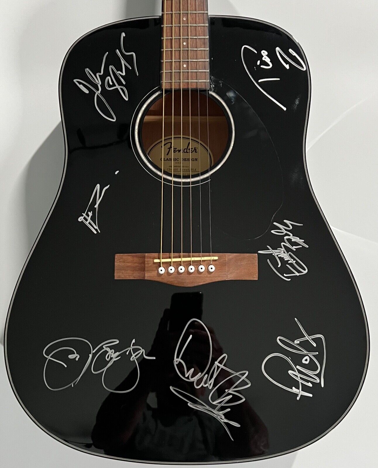 Bon Jovi Signed Acoustic Fender Guitar for Charity