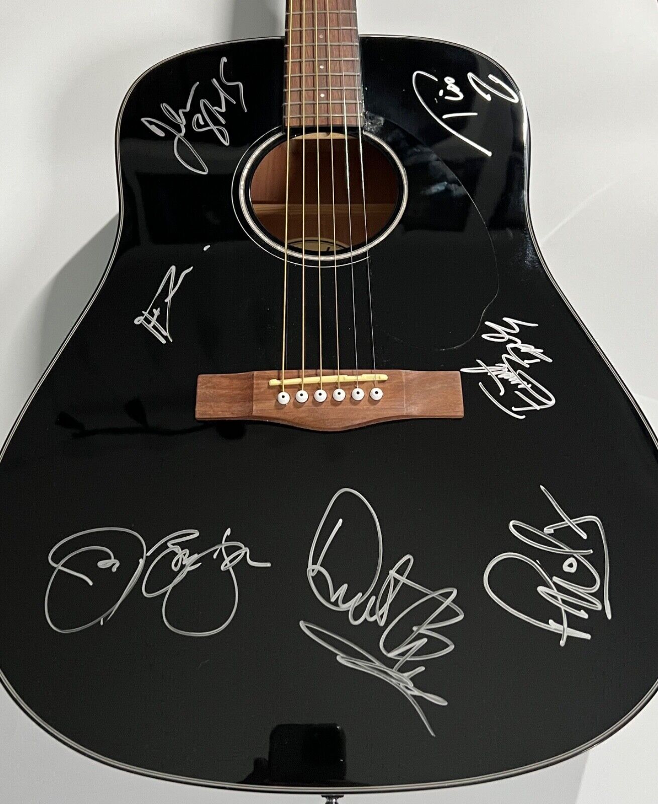 Bon Jovi Signed Acoustic Fender Guitar for Charity