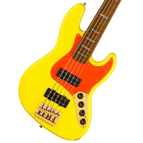 Fender Neon Yellow 5-String Jazz Bass, Maple Fingerboard