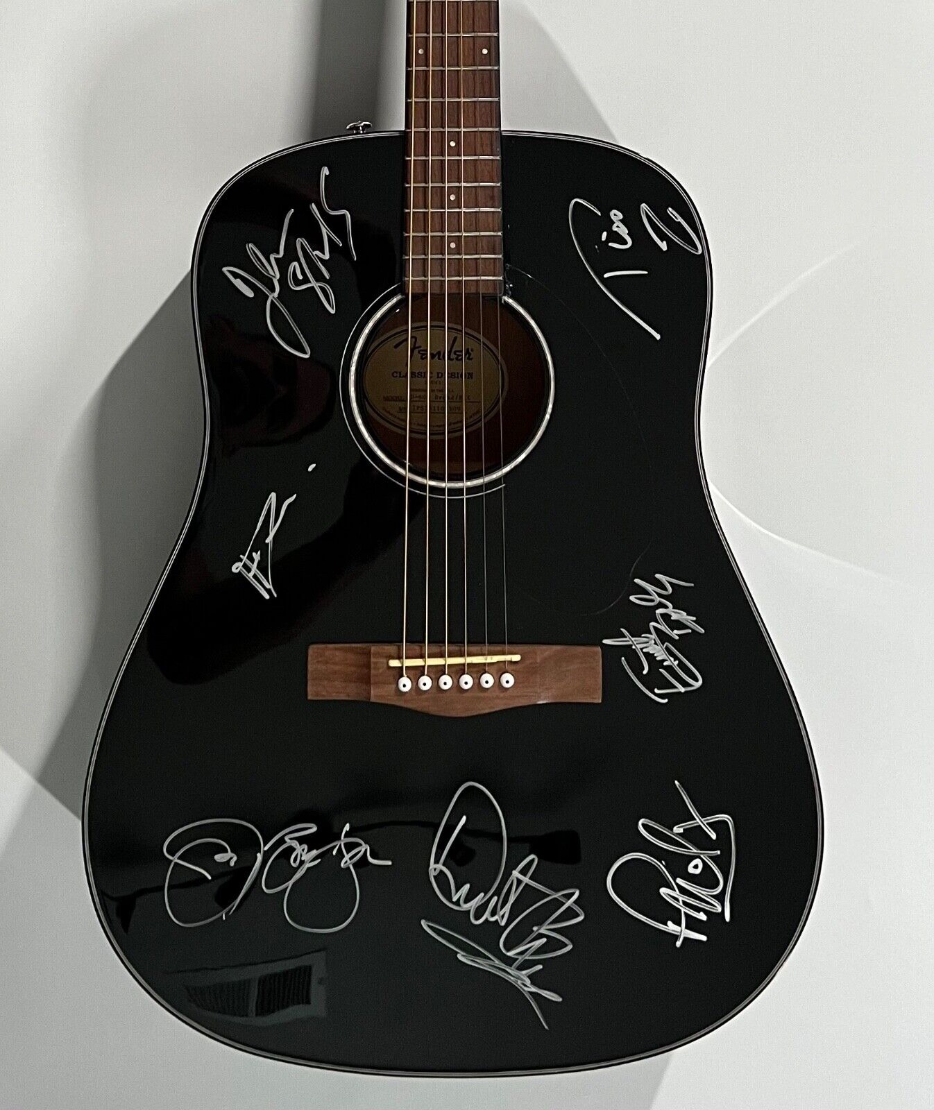 Bon Jovi Signed Acoustic Fender Guitar for Charity