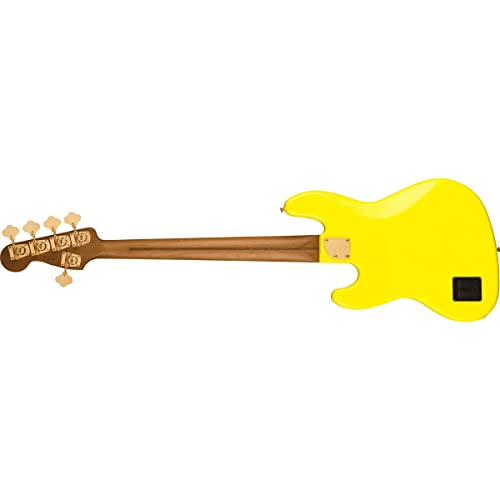 Fender Neon Yellow 5-String Jazz Bass, Maple Fingerboard