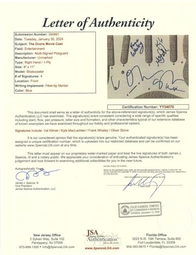 The Doors Movie Cast Signed Electric Guitar - JSA