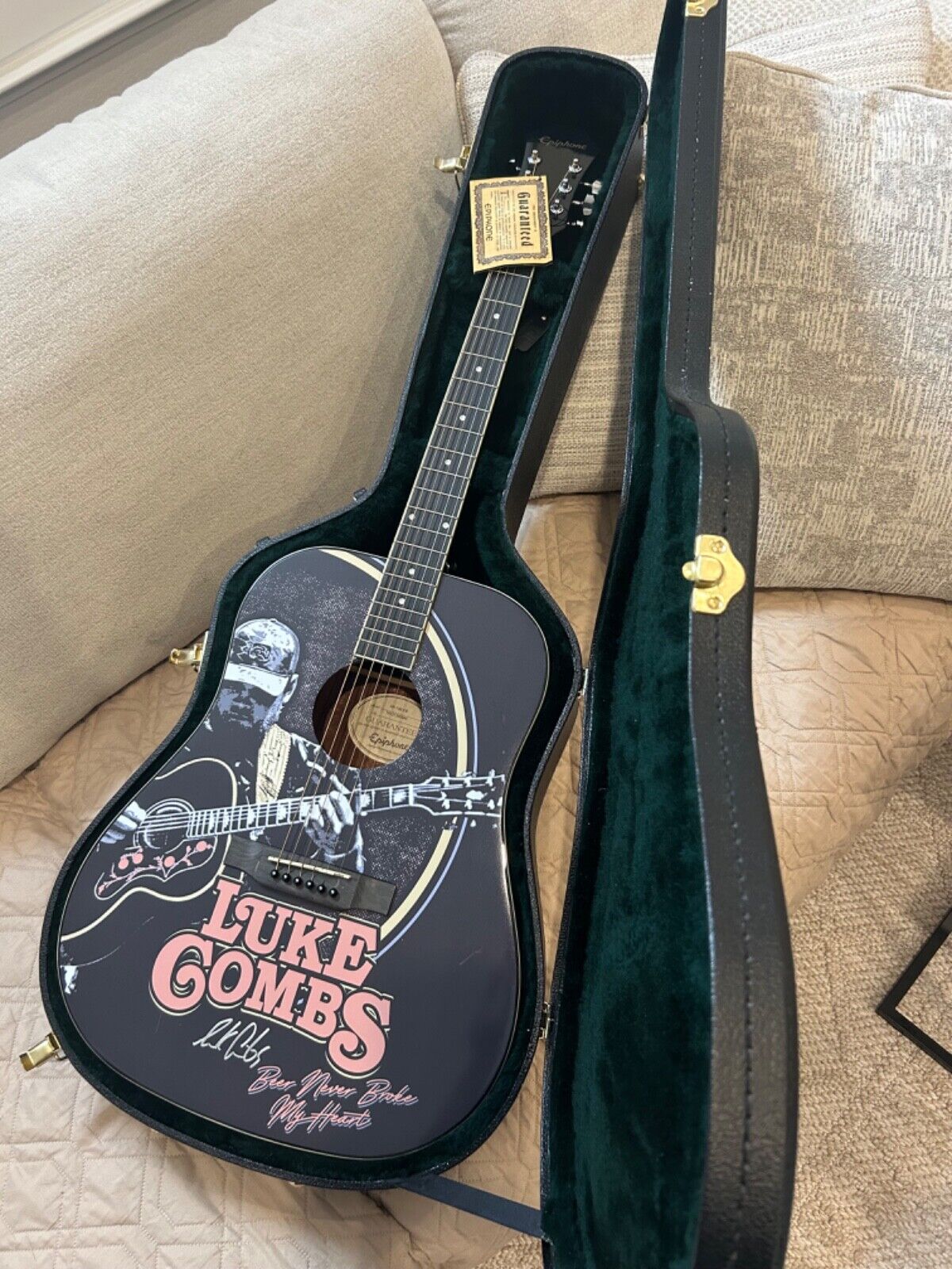 Luke Combs Autographed Epiphone Acoustic Guitar - Rare