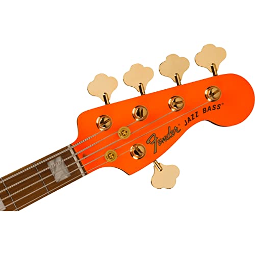 Fender Neon Yellow 5-String Jazz Bass, Maple Fingerboard