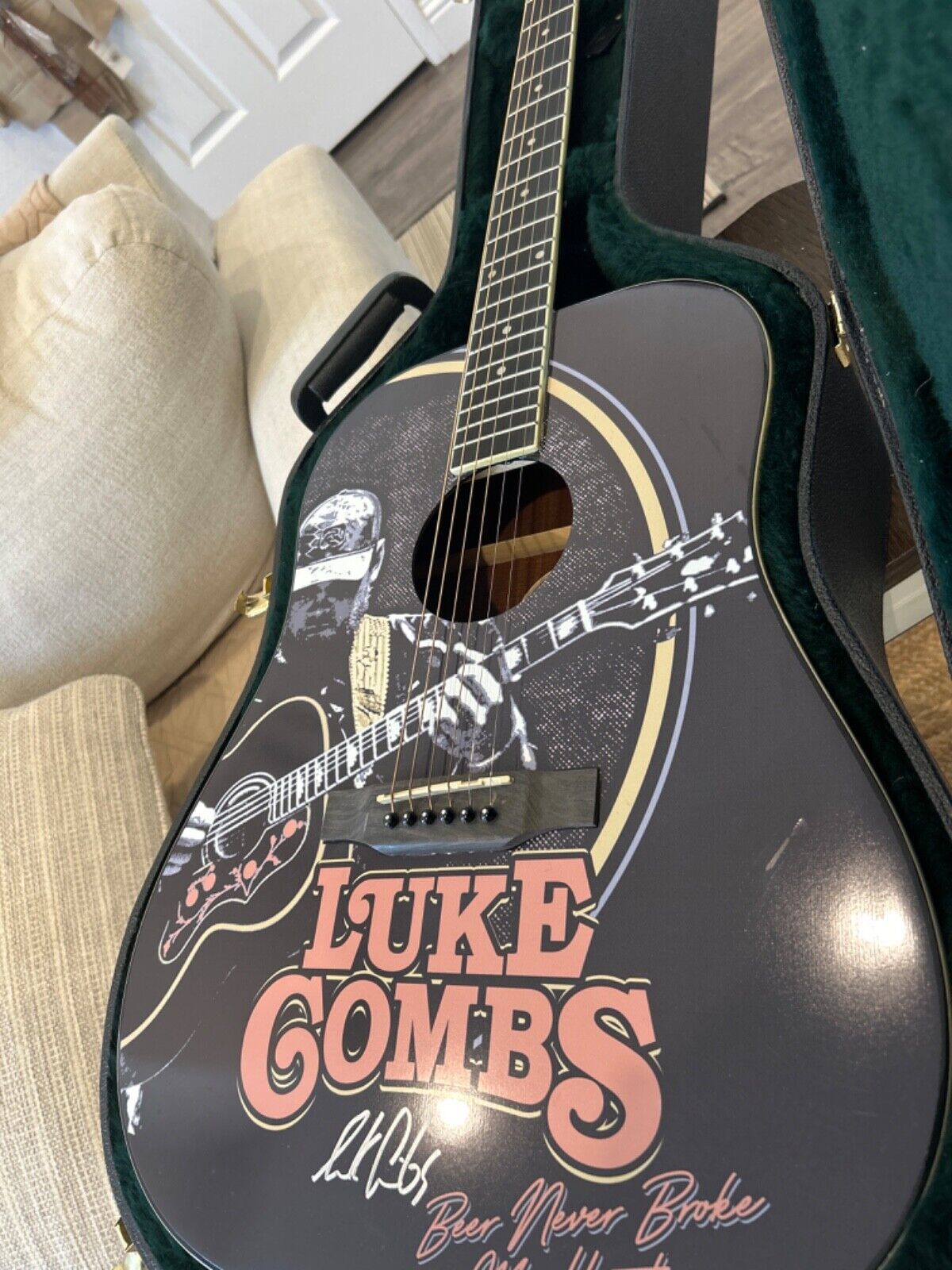 Luke Combs Autographed Epiphone Acoustic Guitar - Rare