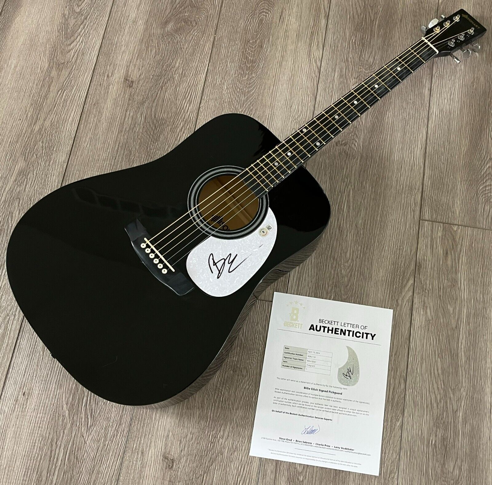 Billie Eilish Signed Acoustic Guitar with Video Proof
