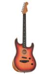 Fender Acoustasonic Stratocaster Electric Guitar, Sunburst, Ebony, Gig Bag