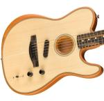 Fender Acoustasonic Telecaster Guitar, Natural, Ebony, Gig Bag