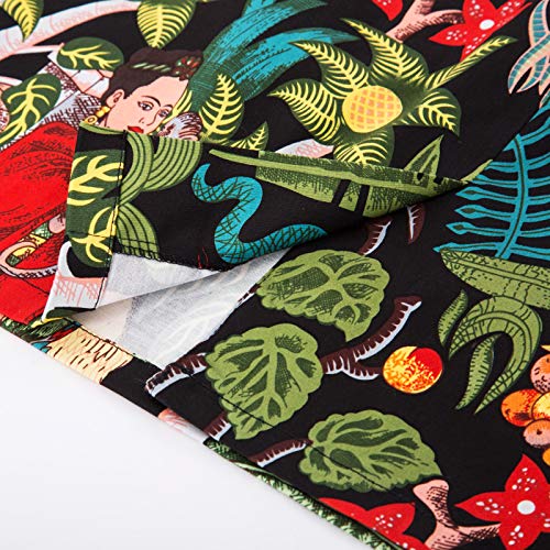 Vintage Printed Leaves Pencil Dress - Cap Sleeve