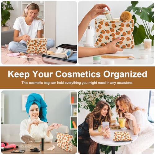 Floral Retro Makeup Bag - Corduroy Travel Organizer