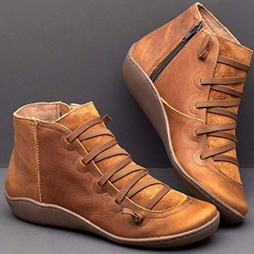 Women's Lace-Up Ankle Boots: Vintage Style, Arch Support